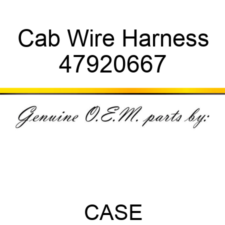 Cab Wire Harness 47920667