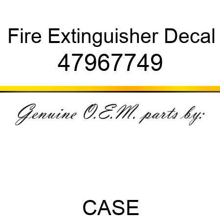 Fire Extinguisher Decal 47967749