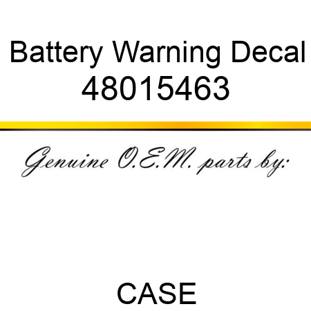 Battery Warning Decal 48015463