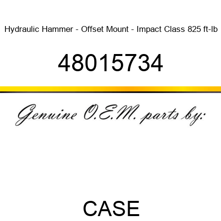 Hydraulic Hammer - Offset Mount - Impact Class 825 ft-lb 48015734