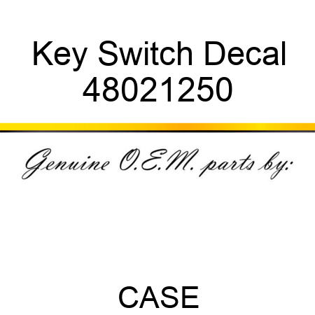 Key Switch Decal 48021250