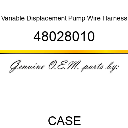 Variable Displacement Pump Wire Harness 48028010