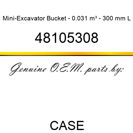 Mini-Excavator Bucket - 0.031 m³ - 300 mm L 48105308