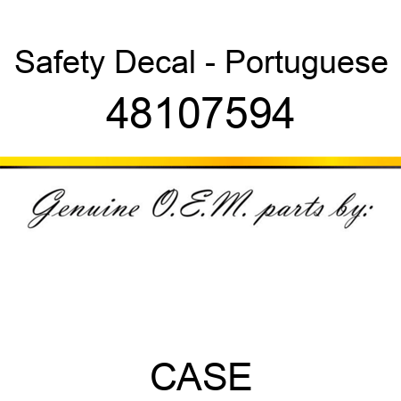 Safety Decal - Portuguese 48107594