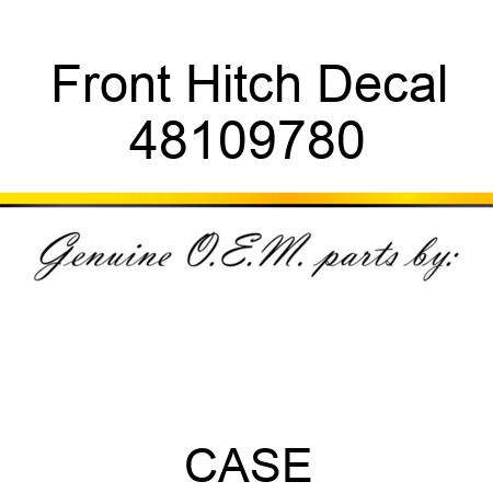 Front Hitch Decal 48109780