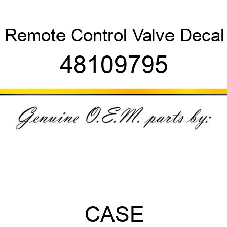 Remote Control Valve Decal 48109795