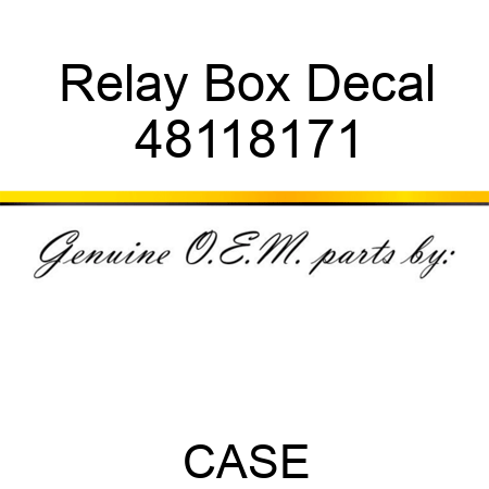 Relay Box Decal 48118171