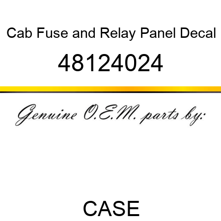 Cab Fuse and Relay Panel Decal 48124024