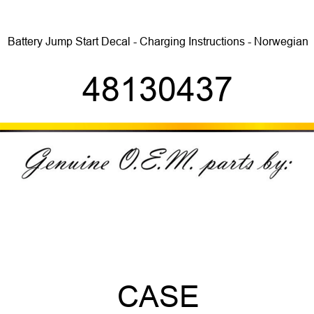 Battery Jump Start Decal - Charging Instructions - Norwegian 48130437