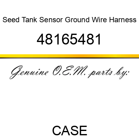 Seed Tank Sensor Ground Wire Harness 48165481