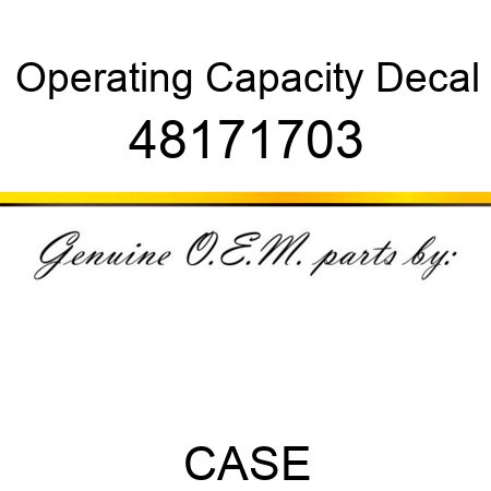 Operating Capacity Decal 48171703