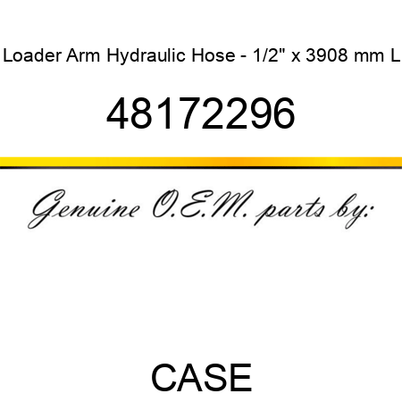 Loader Arm Hydraulic Hose - 1/2" x 3908 mm L 48172296
