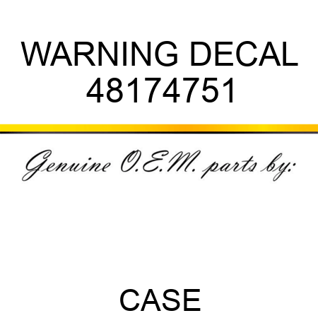 WARNING DECAL 48174751