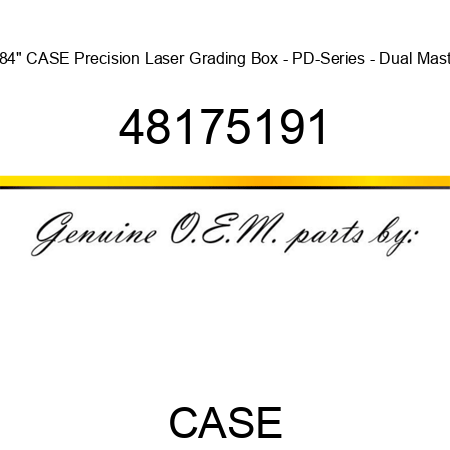 84" CASE Precision Laser Grading Box - PD-Series - Dual Mast 48175191