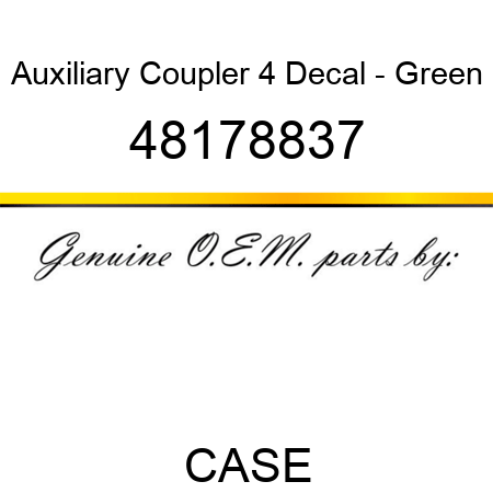 Auxiliary Coupler 4 Decal - Green 48178837
