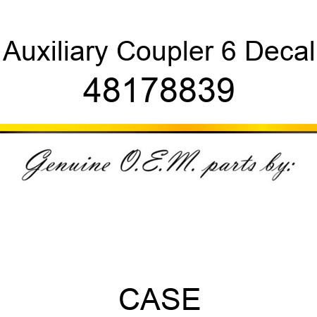 Auxiliary Coupler 6 Decal 48178839