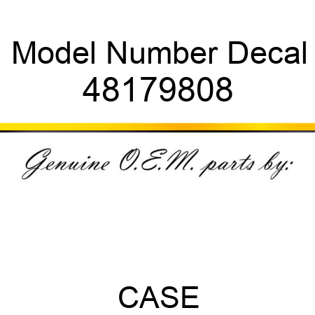 Model Number Decal 48179808