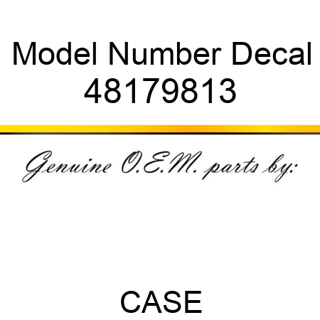 Model Number Decal 48179813