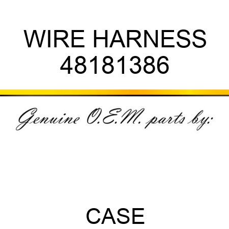 WIRE HARNESS 48181386