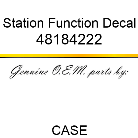 Station Function Decal 48184222