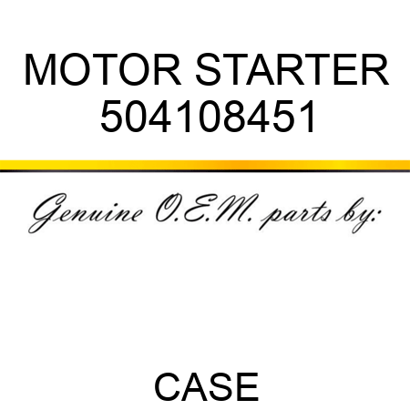 MOTOR, STARTER 504108451