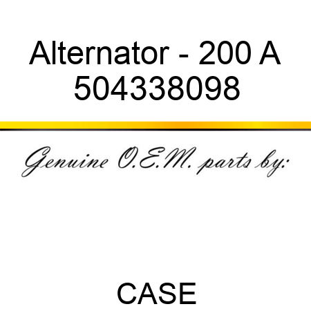 Alternator - 200 A 504338098