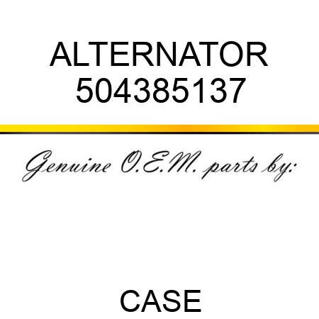 ALTERNATOR 504385137