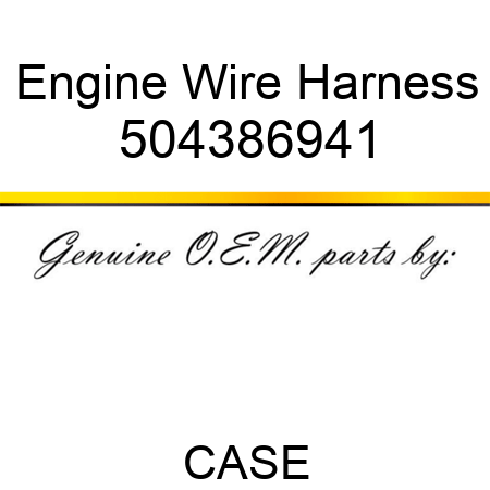 Engine Wire Harness 504386941