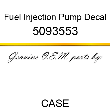 Fuel Injection Pump Decal 5093553