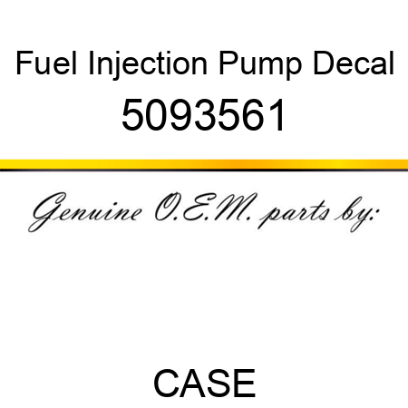 Fuel Injection Pump Decal 5093561