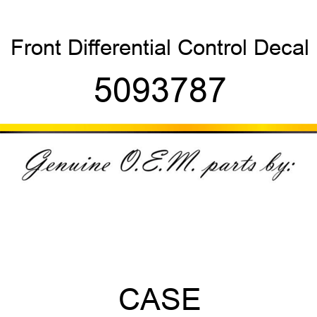 Front Differential Control Decal 5093787