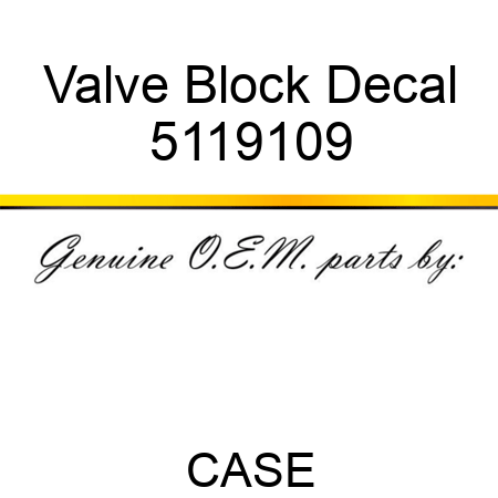 Valve Block Decal 5119109