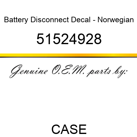 Battery Disconnect Decal - Norwegian 51524928
