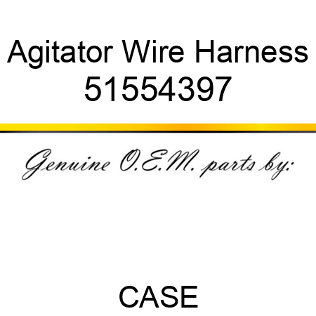 Agitator Wire Harness 51554397