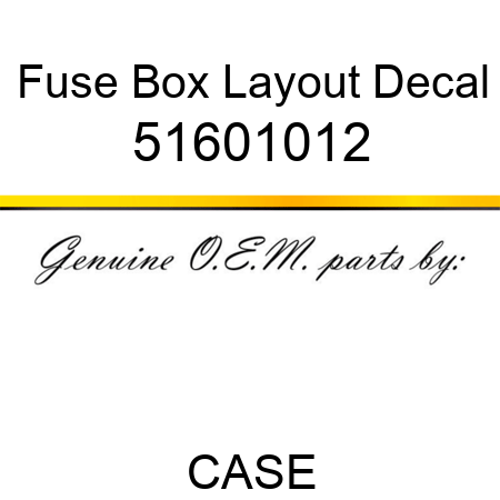 Fuse Box Layout Decal 51601012