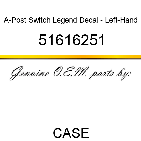 A-Post Switch Legend Decal - Left-Hand 51616251