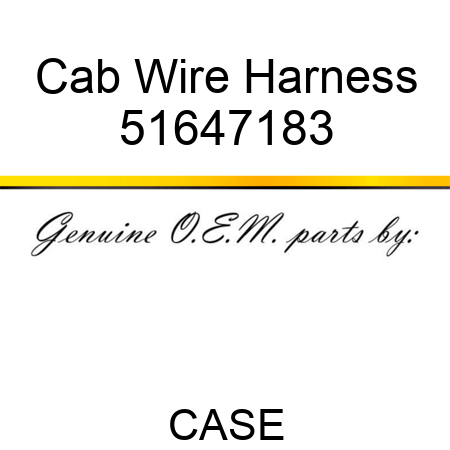 Cab Wire Harness 51647183