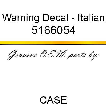 Warning Decal - Italian 5166054