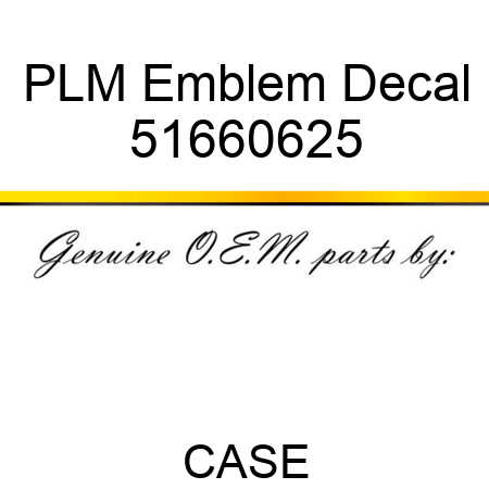 PLM Emblem Decal 51660625
