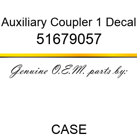 Auxiliary Coupler 1 Decal 51679057