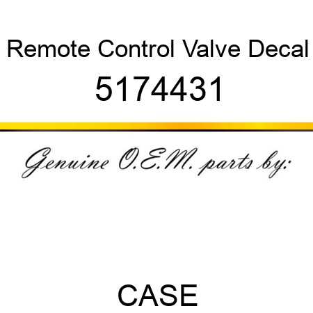 Remote Control Valve Decal 5174431