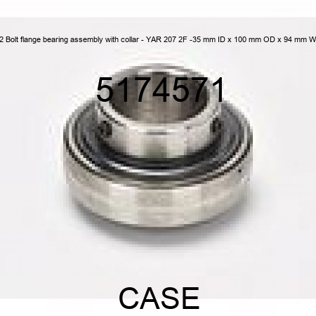 2 Bolt flange bearing assembly with collar - YAR 207 2F -35 mm ID x 100 mm OD x 94 mm W 5174571