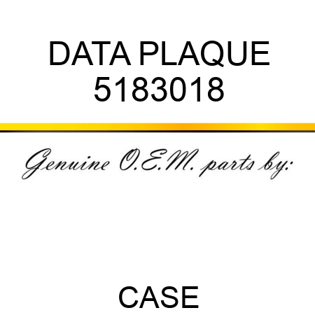 DATA PLAQUE 5183018
