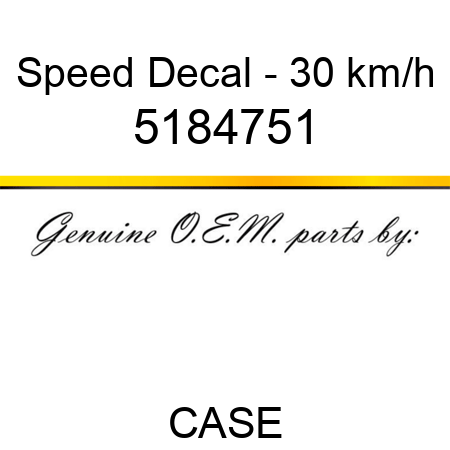 Speed Decal - 30 km/h 5184751