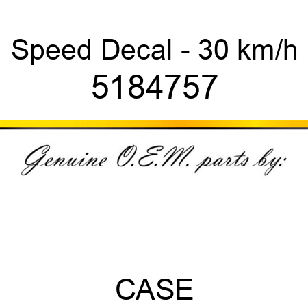 Speed Decal - 30 km/h 5184757