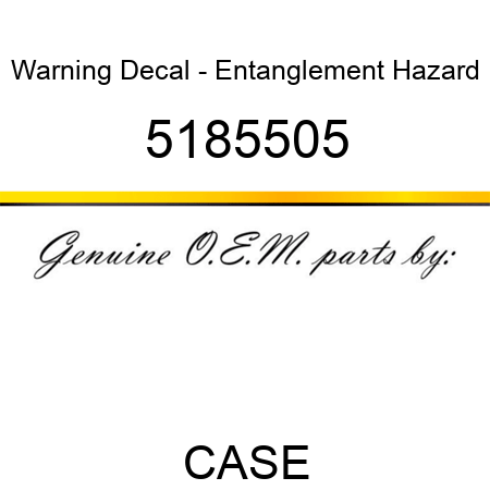 Warning Decal - Entanglement Hazard 5185505