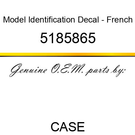 Model Identification Decal - French 5185865