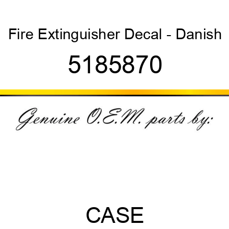 Fire Extinguisher Decal - Danish 5185870