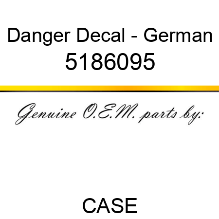 Danger Decal - German 5186095