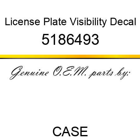 License Plate Visibility Decal 5186493